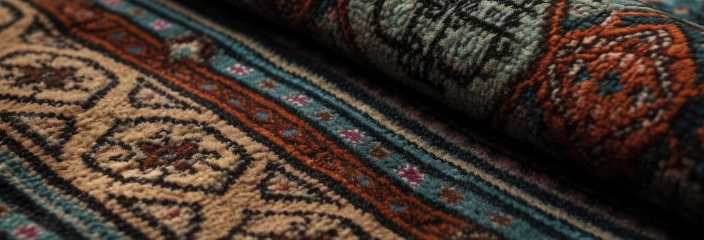 patterned saxony carpet folded over